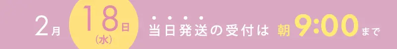 1月15日は当日出荷の締め切り時間は朝9時までです。