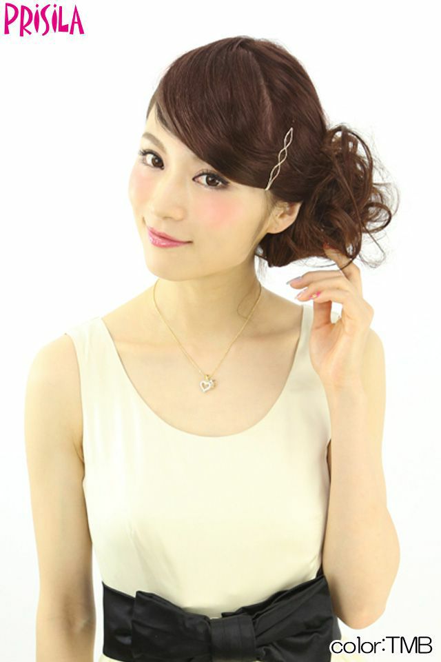 シュシュウィッグ【ルーズワンカール】VS-40耐熱 着用イメージ8 カラー TMB：耐熱マロンブラウン