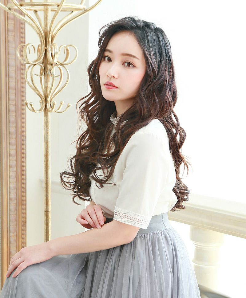 めちゃ楽ボリュームエクステ【乙女巻き】VX-21 モデル着用画像1