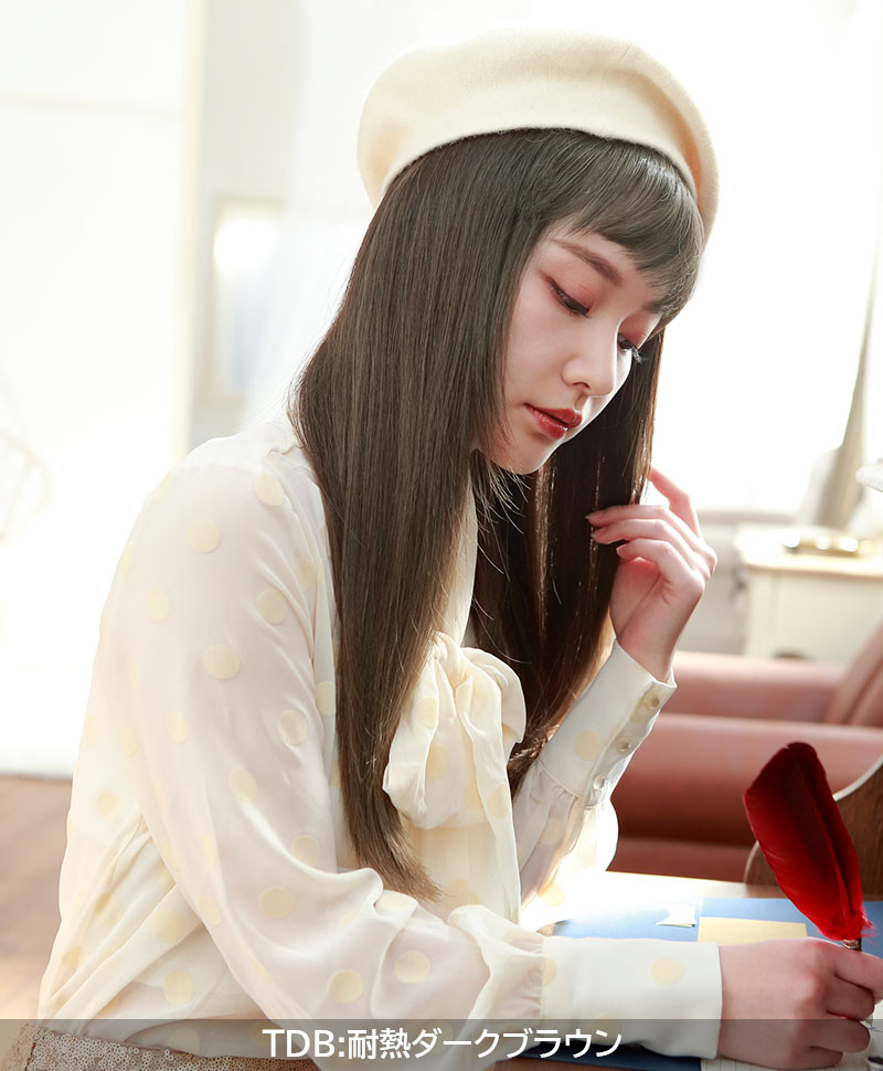 ふんわり総手植え前髪ウィッグ【フルバング】FX-100 着用イメージ　TDB：耐熱ダークブラウン