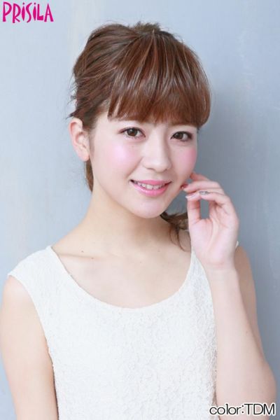 ふんわり総手植え前髪ウィッグ【フルバング】FX-100 着用イメージ　TDM:耐熱デイリーマロン