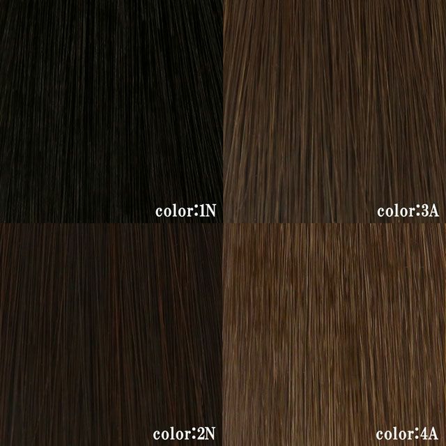 耐熱白髪かくしウィッグ(つむじタイプ) 品番【ST-004】 カラーチャート 1N：ブラック 2N：ナチュラルブラック 3A：ダークブラウン 4A：ブラウン