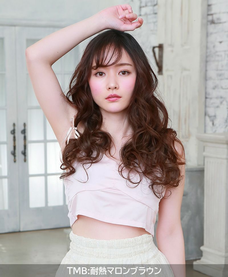 【セルフでできる】めちゃ楽エクステ【乙女巻き】TX-28 着用イメージ2 カラー TMB：耐熱マロンブラウン