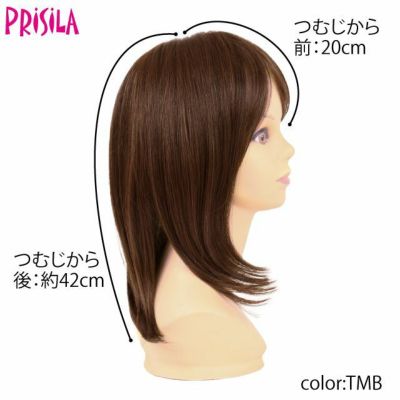 五分ウィッグ【ニュアンスストレート】 品番 GB-01耐熱 商品スペック サイズ つむじから前約20cm つむじから後約42cm