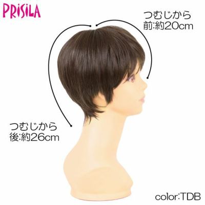 帽子ウィッグ(フィット）【ショート】  品番BO-12耐熱 サイズ つむじから前約20cm つむじから後約26cm