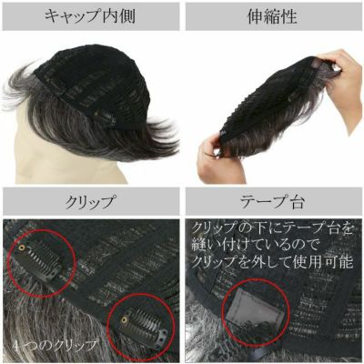 男性用五分ウィッグ【ストレートショート】 品番 GB-21耐熱 キャップ内側 伸縮性 クリップ テープ台