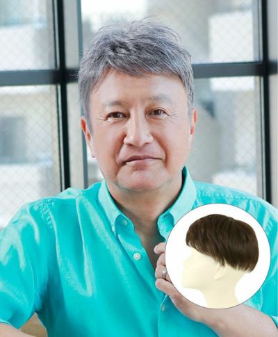 男性用五分ウィッグ【レイヤーショート】 品番GB-22耐熱 着用イメージ11 カラー TGH：耐熱グレイヘア