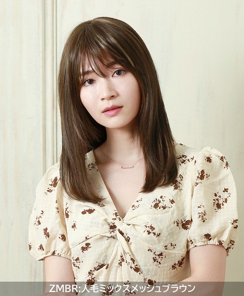 ミセスBEAUTE総手植え六分ウィッグ(人毛ミックス)【ストレートロング  