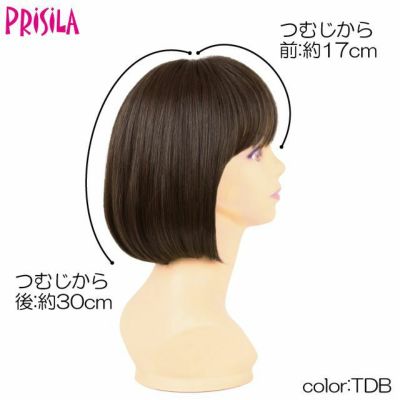 帽子ウィッグ(フィット）【ボブ】 品番BO-10耐熱 商品スペック サイズ つむじから前約17cm つむじから後約30cm