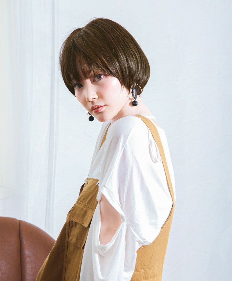 帽子ウィッグ（リラックス）【ラウンドマッシュ】 品番BO-05耐熱 カラーTDB 耐熱ダークブラウン