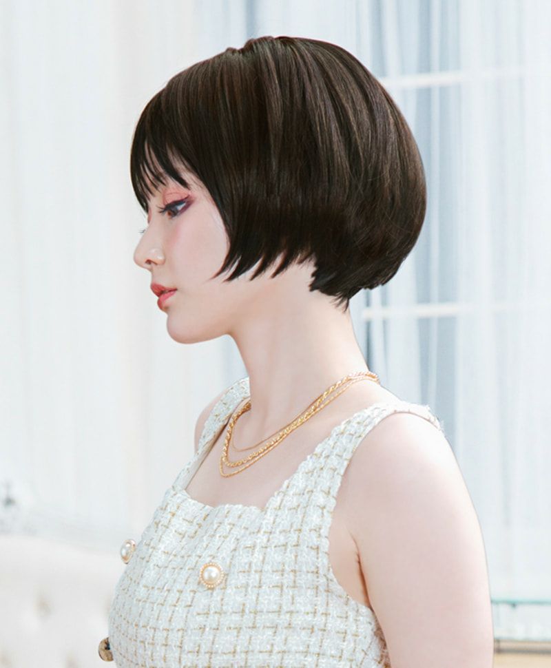 帽子ウィッグ（リラックス）【ラウンドマッシュ】 品番BO-05耐熱 カラーTCK 耐熱ショコラブラック