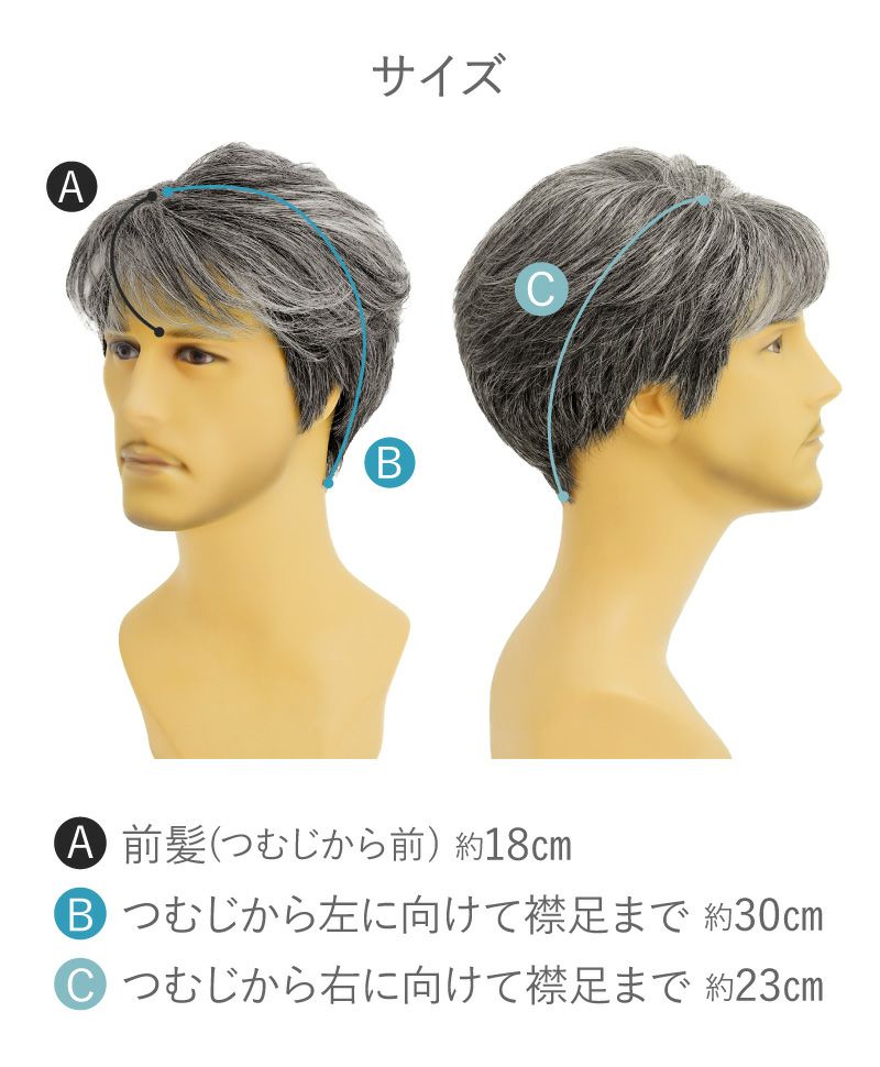  メンズ帽子ウィッグ【リッチショート】BO-100 スペック