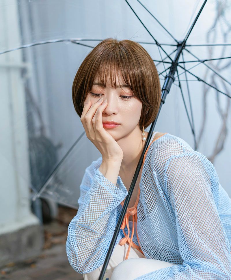【公式サイト限定】PRISILA Limi手植えオールウィッグ(人毛ミックス)【アプリコットショート】品番/LA-002　カラー/ZNC:人毛ミックスナチュラルカラー　着用イメージ6