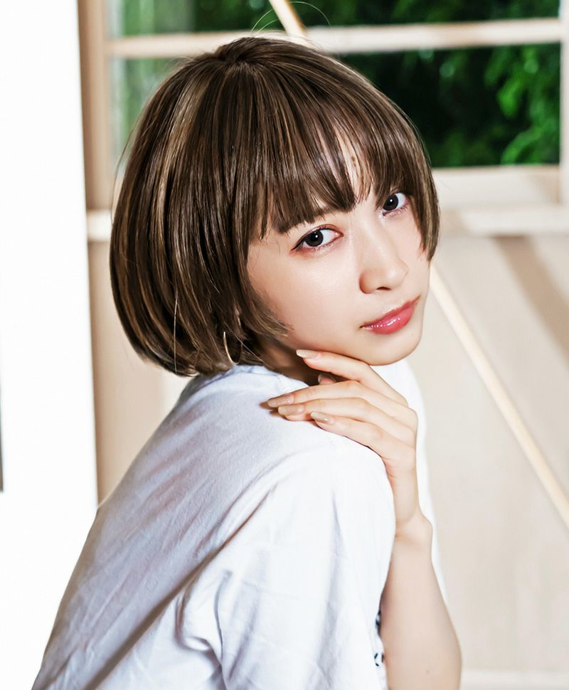 【公式サイト限定】PRISILA Limi手植えオールウィッグ(人毛ミックス)【アプリコットショート】品番/LA-002　カラー/ZHM:人毛ミックスハイメッシュ　着用イメージ20