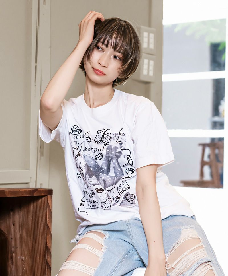 【公式サイト限定】PRISILA Limi手植えオールウィッグ(人毛ミックス)【アプリコットショート】品番/LA-002　ビフォーアフター画像