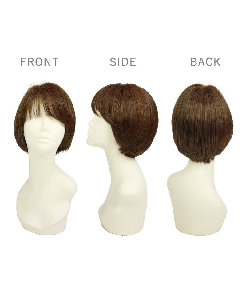 【公式サイト限定】PRISILA Limi手植えオールウィッグ(人毛ミックス)【アプリコットショート】品番/LA-002　カラー/ZMB:人毛ミックスマロンブラウン　着用イメージ5