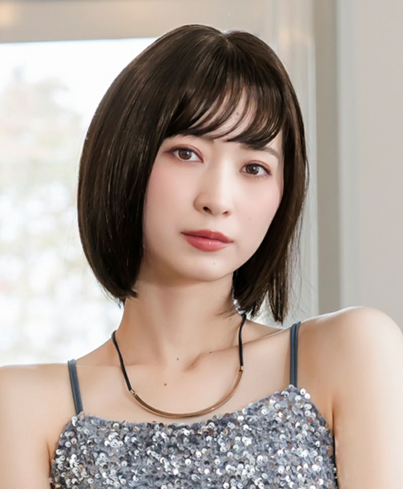 【公式サイト限定】PRISILA Limi手植えオールウィッグ(人毛ミックス)【シェリーボブ】品番/LA-003　カラー/ZNC:人毛ミックスナチュラルカラー　着用イメージ6