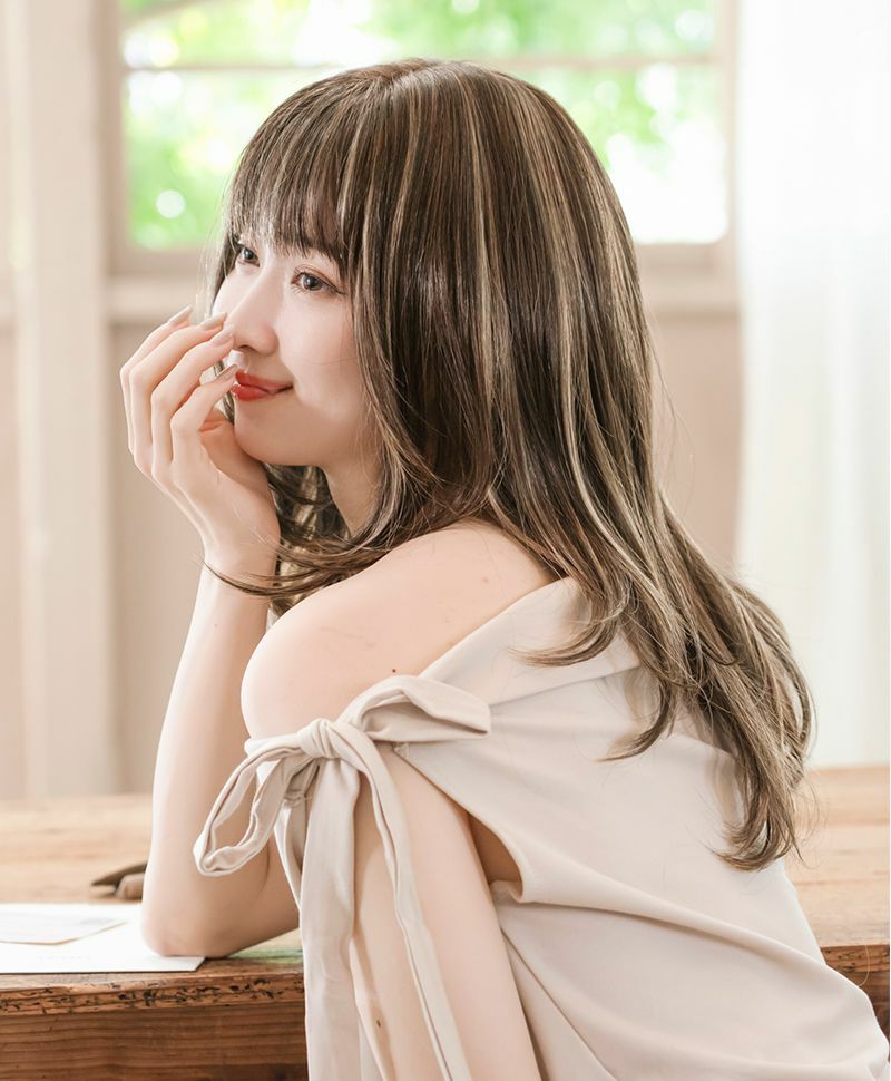 ★プリシラ公式限定★　洗練された大人のヘアスタイルを実現　LA-006　フルールストレートロング　ZHM:人毛ミックスハイメッシュ