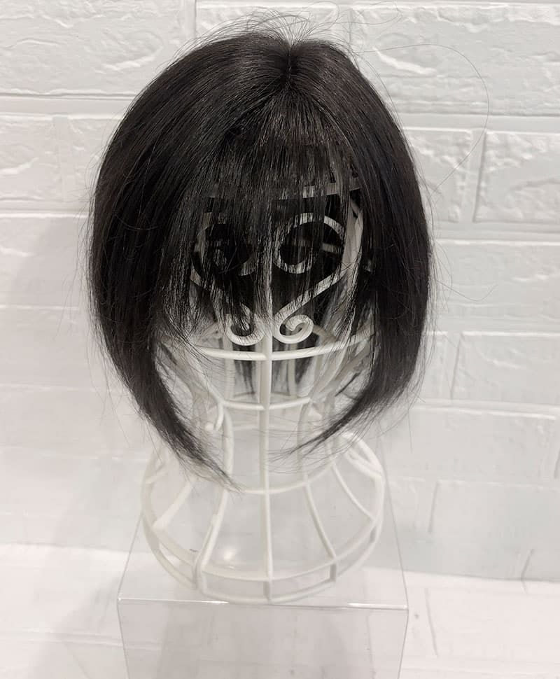 【WEB限定一点もの】総手植えカバーピースUMEDA-913-ZBK人毛ミックスブラック【梅田サロンカットウィッグ】