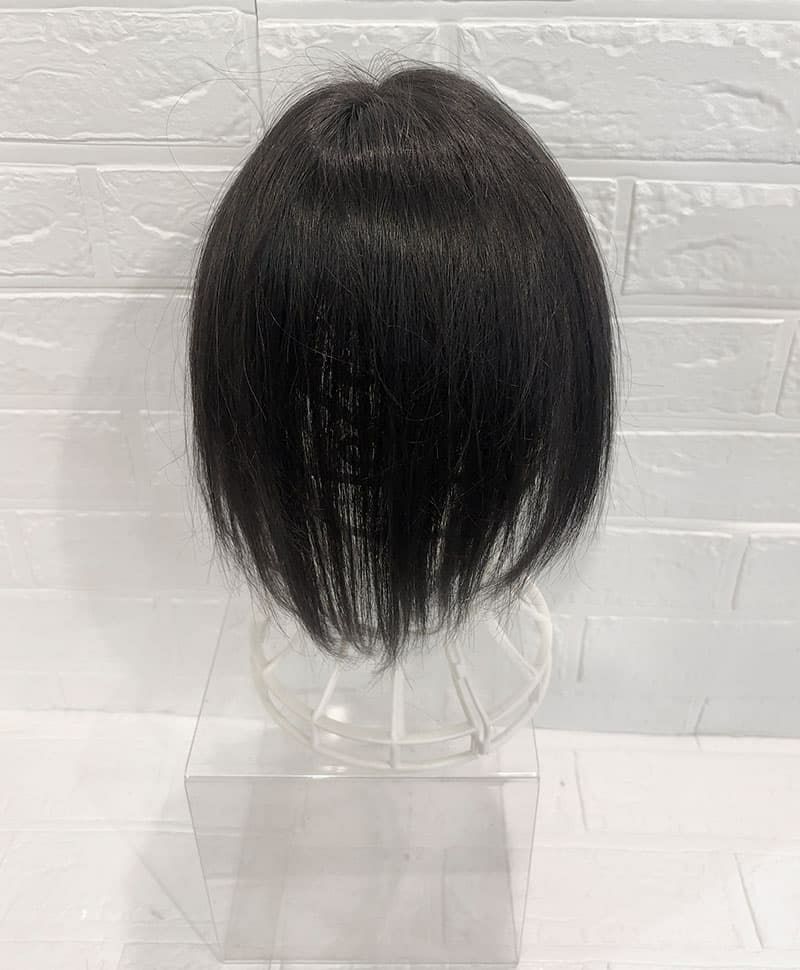 【WEB限定一点もの】総手植えカバーピースUMEDA-913-ZBK人毛ミックスブラック【梅田サロンカットウィッグ】