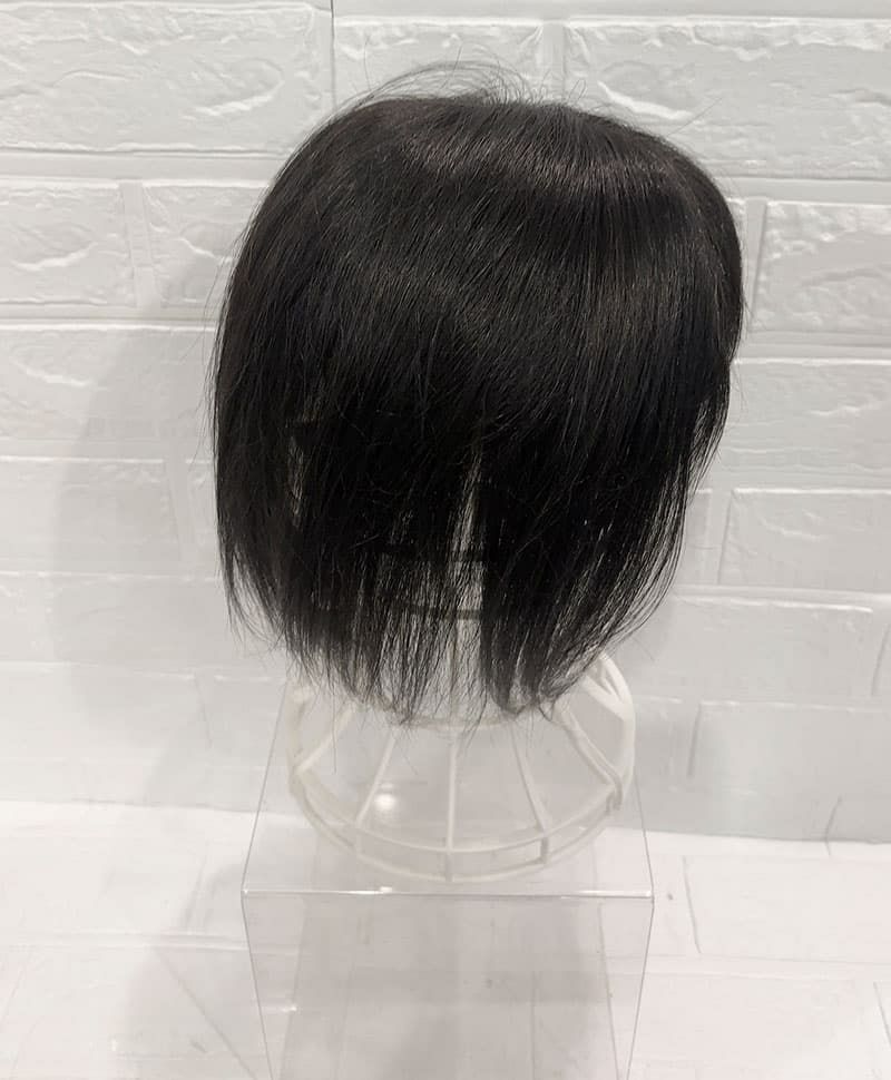 【WEB限定一点もの】総手植えカバーピースUMEDA-913-ZBK人毛ミックスブラック【梅田サロンカットウィッグ】