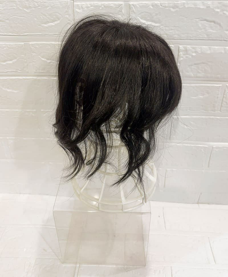 【WEB限定一点もの】総手植えカバーピースUMEDA-915-ZBK人毛ミックスブラック【梅田サロンカットウィッグ】