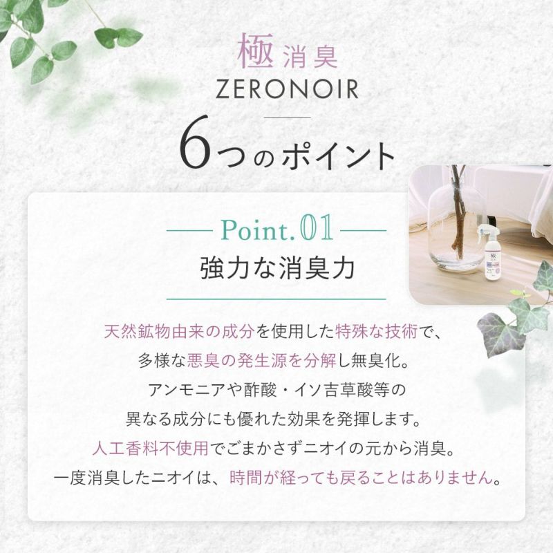 【新商品】極消臭ゼロノワール【ケアアイテム】SS　製品の特長