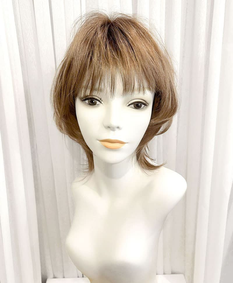  【WEB限定一点もの】マシンメイドグラデーションオールウィッグ【ミディアム】UMEDA-916-CTSBR耐熱ショコラブラウン【梅田サロンカットウィッグ】