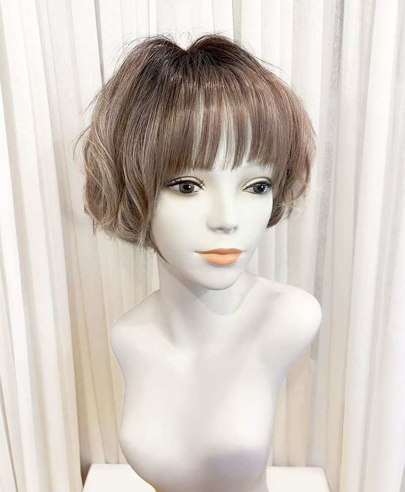【WEBスペシャル限定一点もの】帽子タイプのオールウィッグ【ボブ】UMEDA-922-TDMT耐熱ダスティミルクティー【梅田サロンカットウィッグ】