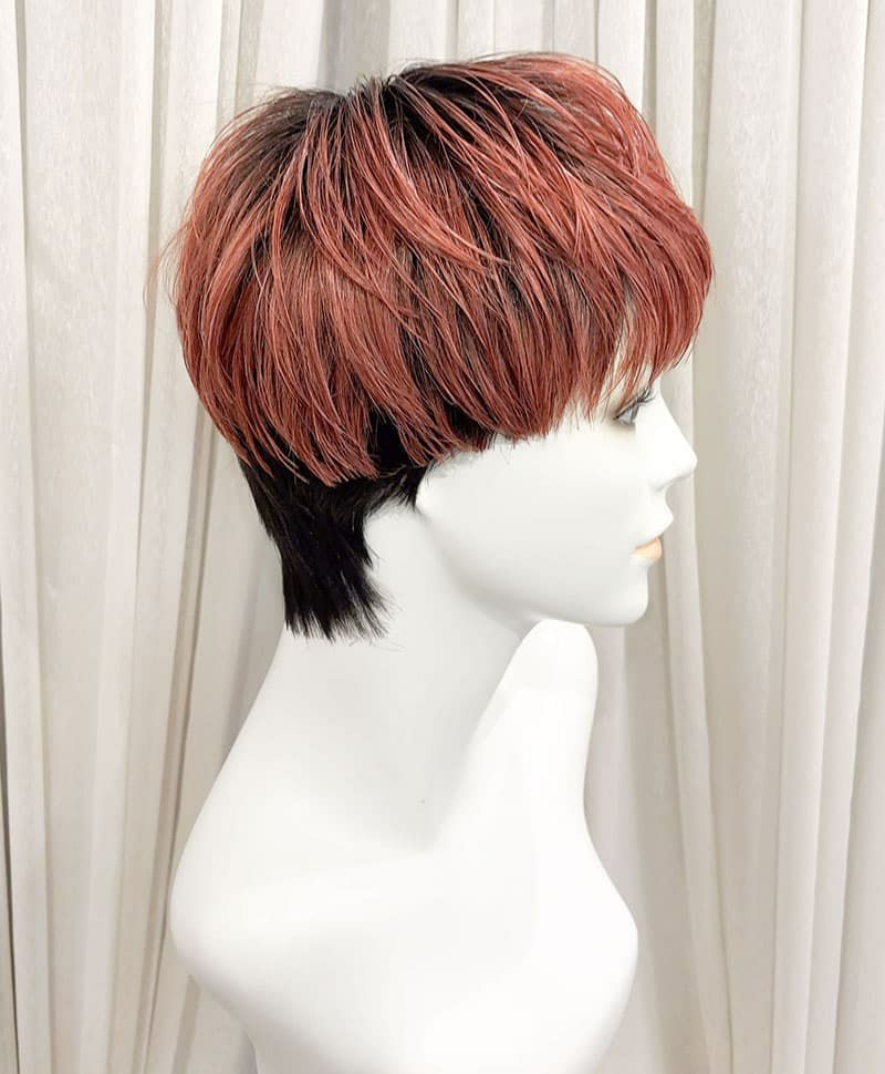 【WEB限定一点もの】マシンメイドグラデーションオールウィッグ【ショート】UMEDA-937-CTCB耐熱カッパーブラウン【梅田サロンカットウィッグ】
