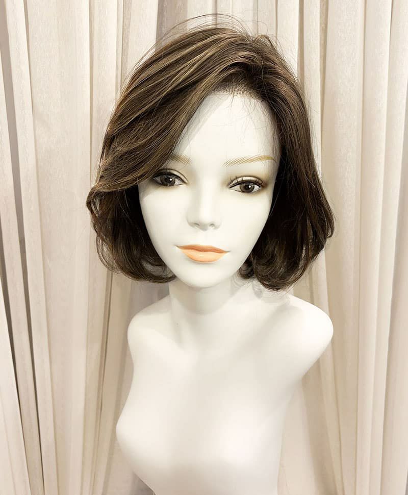  【WEB限定一点もの】手植えオールウィッグ【ボブ】UMEDA-941-ZHM人毛ミックスハイメッシュ【梅田サロンカットウィッグ】Mサイズ