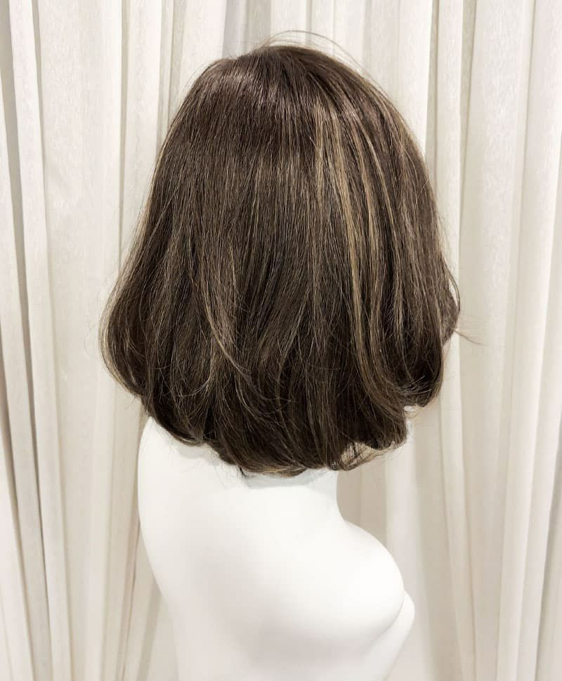  【WEB限定一点もの】手植えオールウィッグ【ボブ】UMEDA-941-ZHM人毛ミックスハイメッシュ【梅田サロンカットウィッグ】Mサイズ