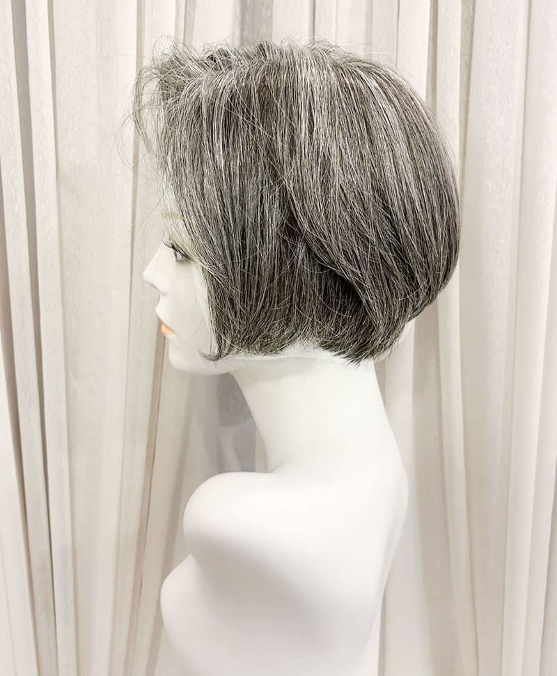 【WEB限定一点もの】手植えオールウィッグ【ショート】UMEDA-943-ZNGH人毛ミックスナチュラルグレイヘア【梅田サロンカットウィッグ】Sサイズ