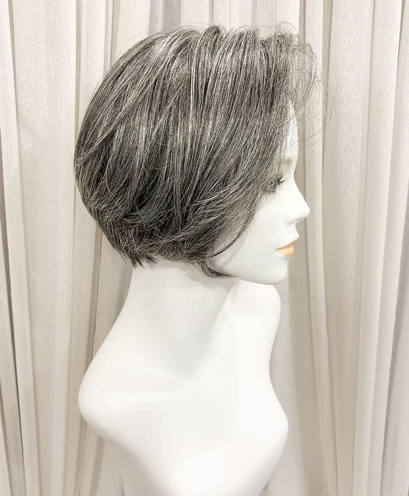 【WEB限定一点もの】手植えオールウィッグ【ショート】UMEDA-943-ZNGH人毛ミックスナチュラルグレイヘア【梅田サロンカットウィッグ】Sサイズ